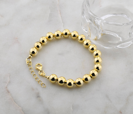 Złota bransoletka 925 kulki - 18 - 21 cm