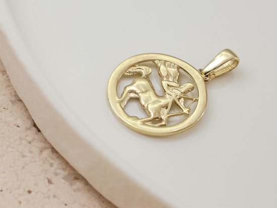 Strzelec zodiak zawieszka złota wisiorek