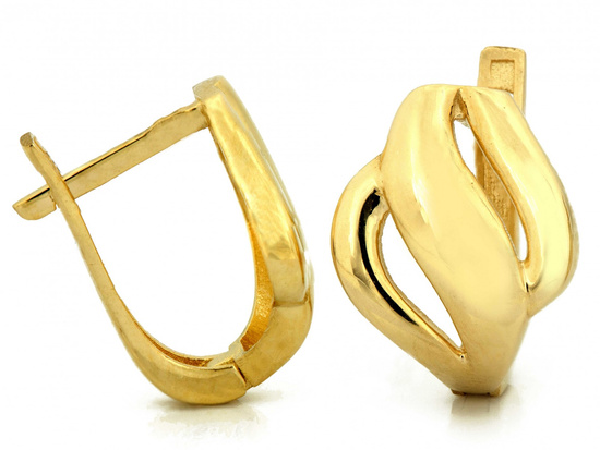 Złote kolczyki angielskie eleganckie do każdej stylizacji