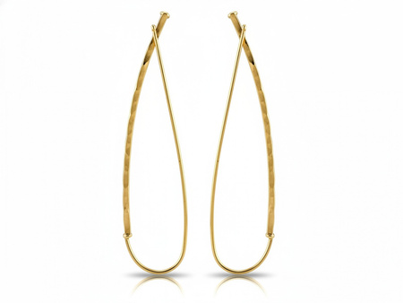 Nowoczesne kolczyki złote przeciągane bez kamieni