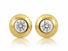 Kolczyki złote małe na sztyfcie z cyrkonią