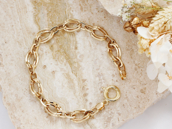 Złota bransoletka z dużych elementów