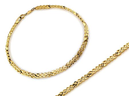 Bransoletka złota ażurowa błyszcząca elegancka