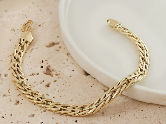 Bransoletka złota grube przeplatane ogniwa efektowna