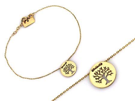 Bransoletka złota celebrytka z drzewkiem szczęścia
