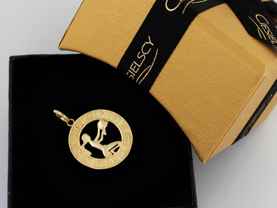 Złota Panna zawieszka zodiak wisiorek