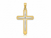 Zawieszka krzyżyk z białego i zółtego złota