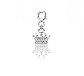 Charms srebrny 925 z diamentowymi cyrkoniami - korona, koronka
