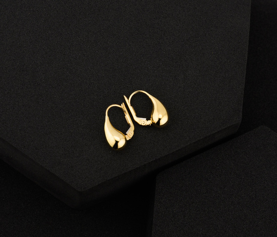 Złote kolczyki 375 nowoczesne duże krople, łezki