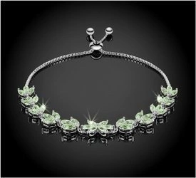 Bransoletka srebrna 925 z 36 naturalnymi afrykańskimi oliwinami