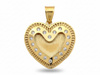 Zawieszka złota błyszczące serce z satynowym sercem 