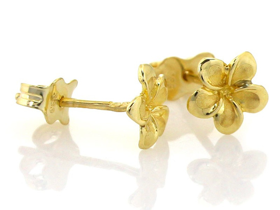 Kolczyki złote kwiatuszki na sztyfcie