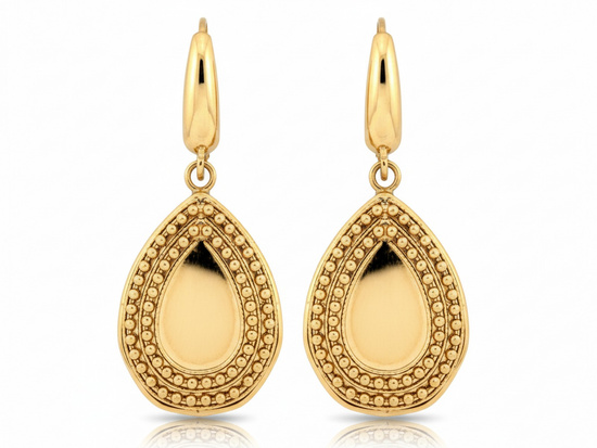 Kolczyki złote duże wiszące krople