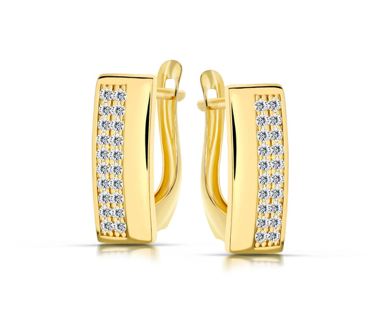 Złote kolczyki 333 z cyrkoniami