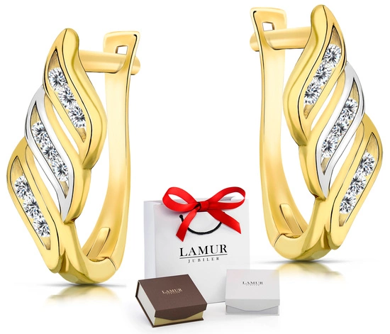 Złote kolczyki 585 z cyrkoniami