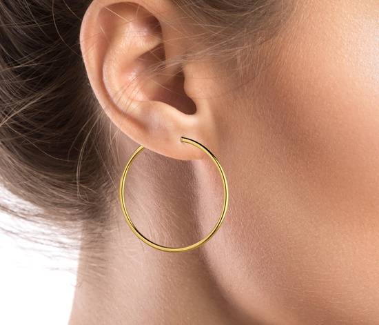 Złote kolczyki 375 koła 50 mm, szarniry