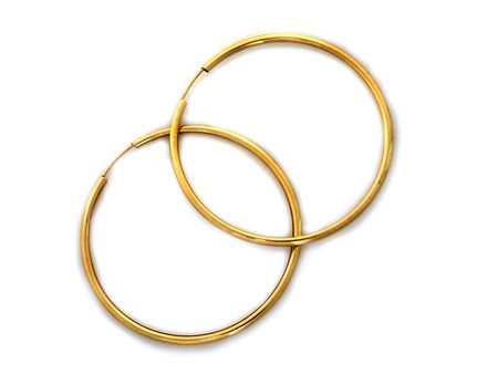 Złote kolczyki szarniry kółka 35mm