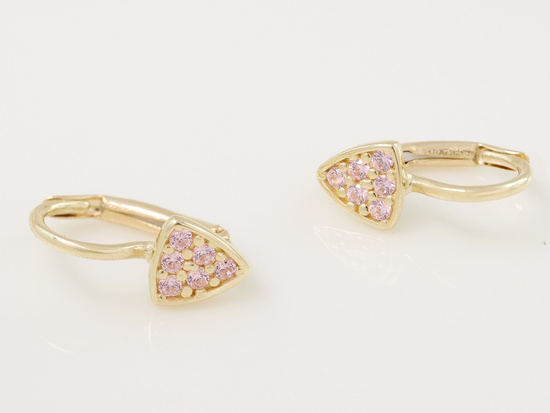 Kolczyki złote angielskie z cyrkoniami