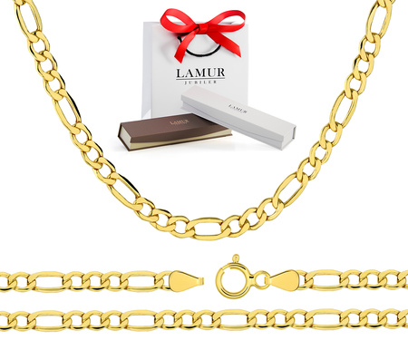 Złoty łańcuszek 585 figaro - 60 cm