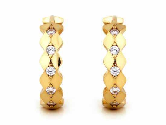 Kolczyki złote dekoracyjne kółka kółeczka