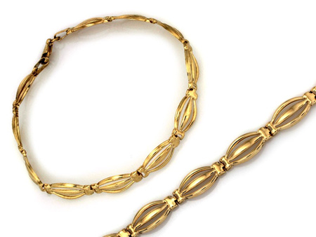 Bransoletka elementowa z żótego złota