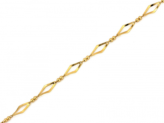 Bransoletka złota z kulek i rombów