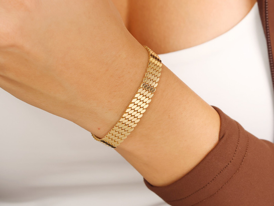 Bransoletka złota taśma szeroka ruchoma