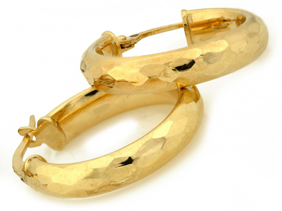 Kolczyki złote koła szerokie zdobione