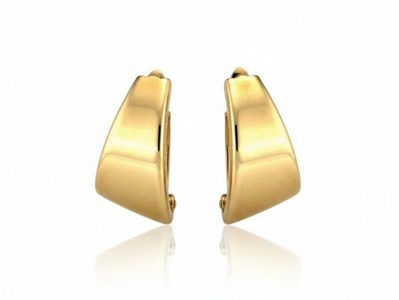 Błyszczące złote kolczyki eleganckie gładkie