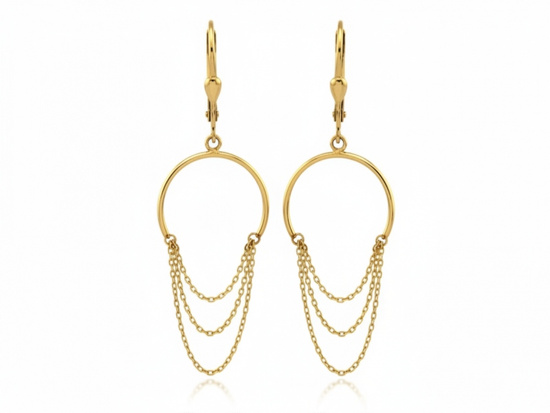 Kolczyki złote wiszące eleganckie efektowne modne