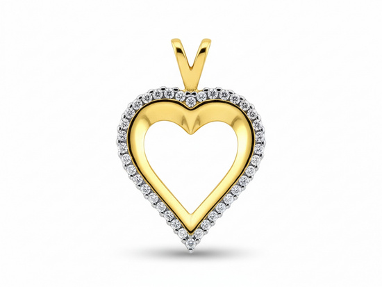 Zawieszka złote serce z cyrkoniami