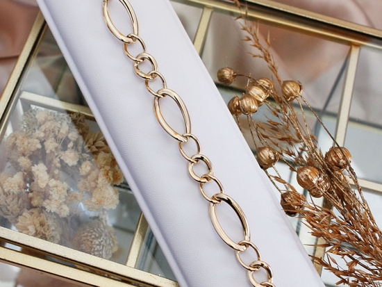 Modna złota bransoletka duże ogniwa