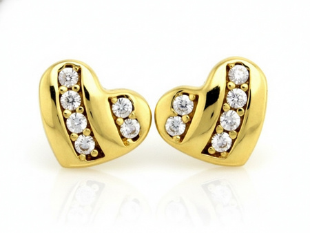 Cudowne złote kolczyki serca