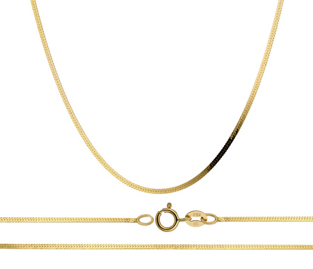 Złoty łańcuszek 585 taśma, żmijka