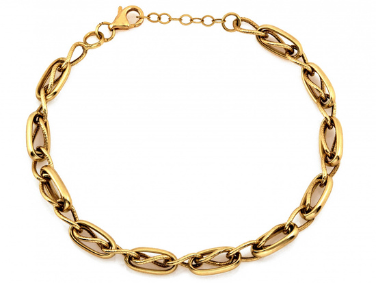 Modna złota bransoletka duże owalne ogniwa