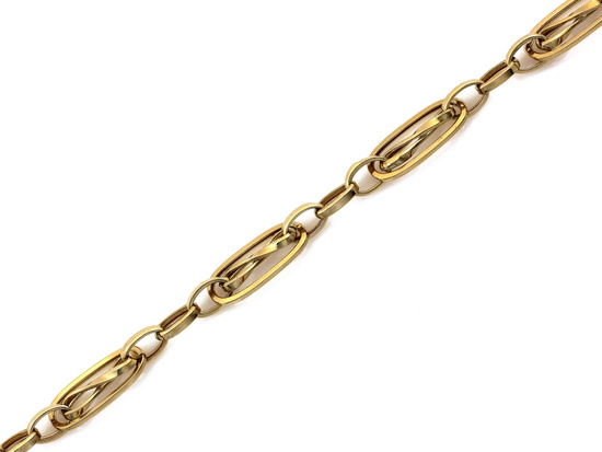 Złota bransoletka efektowna duże ogniwa z nieskończonością