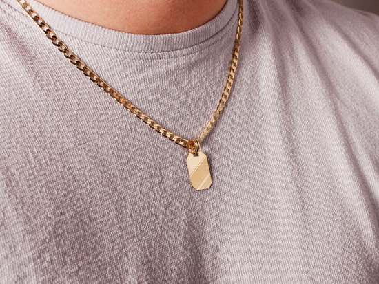 Złoty nieśmiertelnik pod grawer