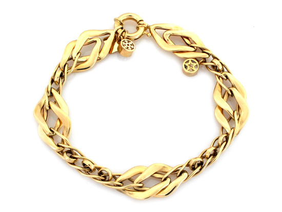 Bransoleta złota z dużych ogniw okazała efektowna