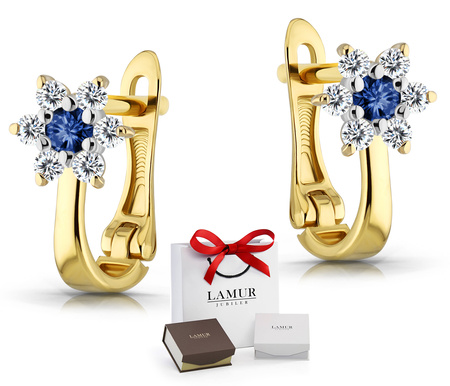 Złote kolczyki 585 dla dziewczynki - kwiatki