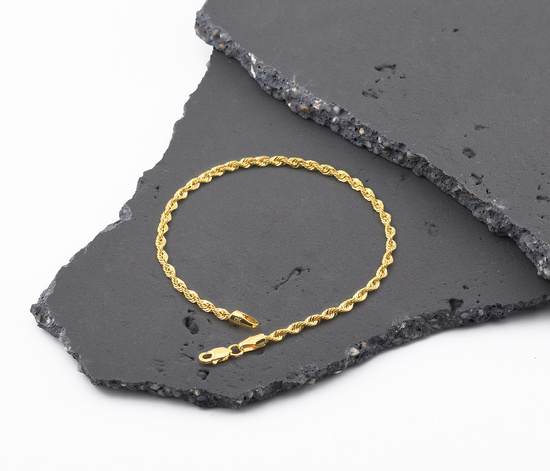 Złota bransoletka 585 kordel korda