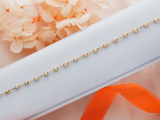 Bransoletka złota łańcuszkowa z kuleczkami