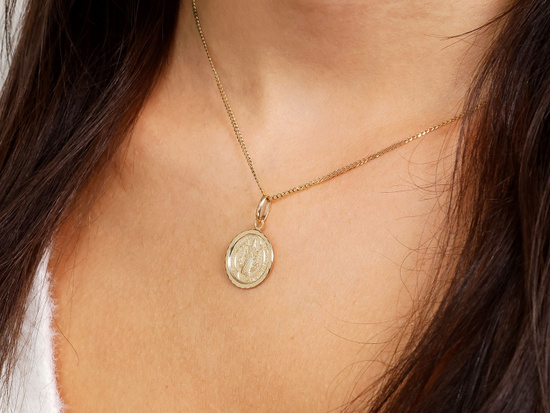 Medalik złoty św Benedykt