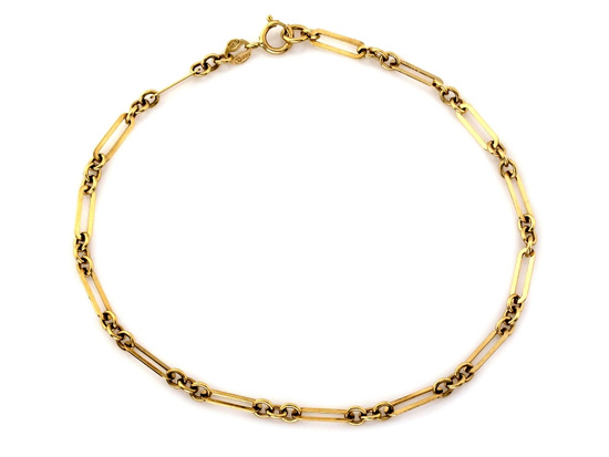 Złota bransoletka z delikatnych owalnych ogniw