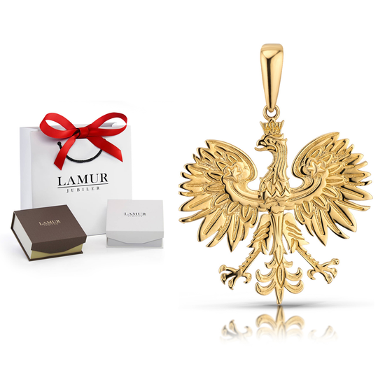 Złota zawieszka 585 patriotyczna - orzeł z koroną