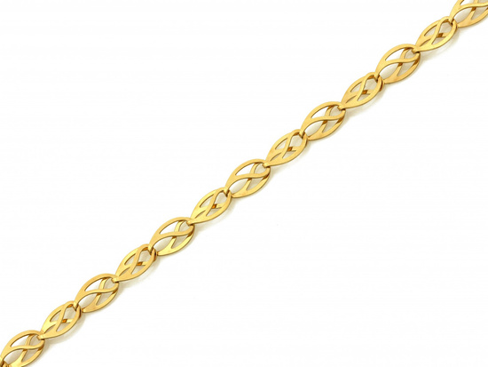 Bransoletka złota owalne ażurowe ogniwa