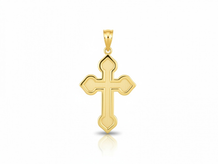 Zawieszka złota krzyżyk subtelny dyskretny satynowany