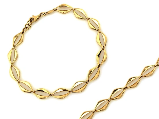 Złota bransoletka elegancka elementowa