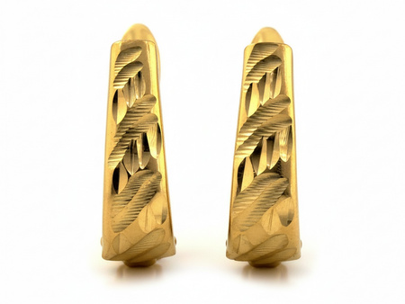 Kolczyki złote angielskie frezowane