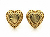 Kolczyki złote ażurowe serca przy uchu