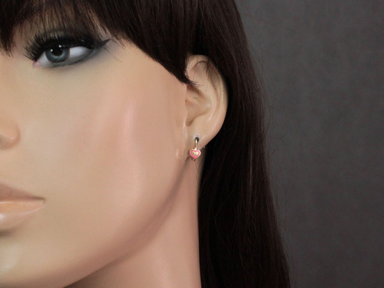 Kolczyki z serduszkiem na prezent na komunie chrzest